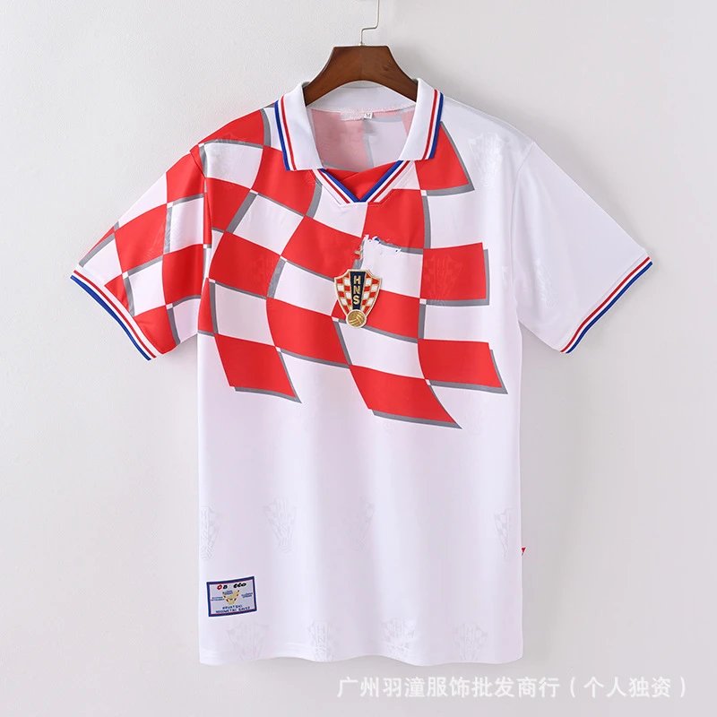 Spain National Team 1994 World Cup Away Jersey White/Red/Orange Polo - 33