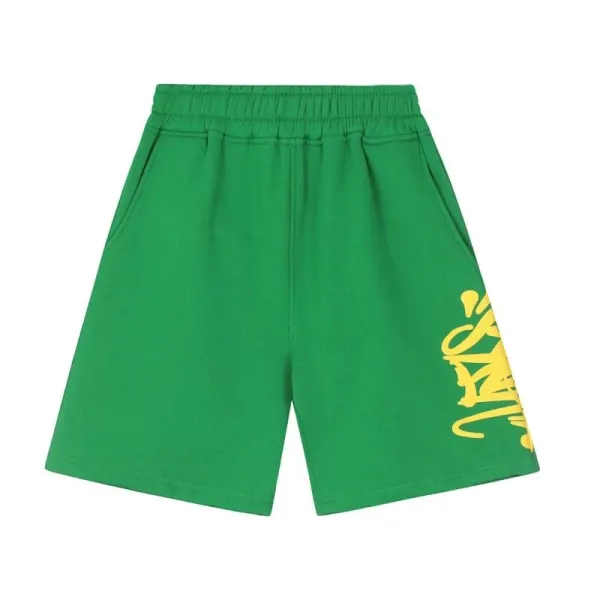 Corteiz Graffiti Print Green Sweat Shorts - 1