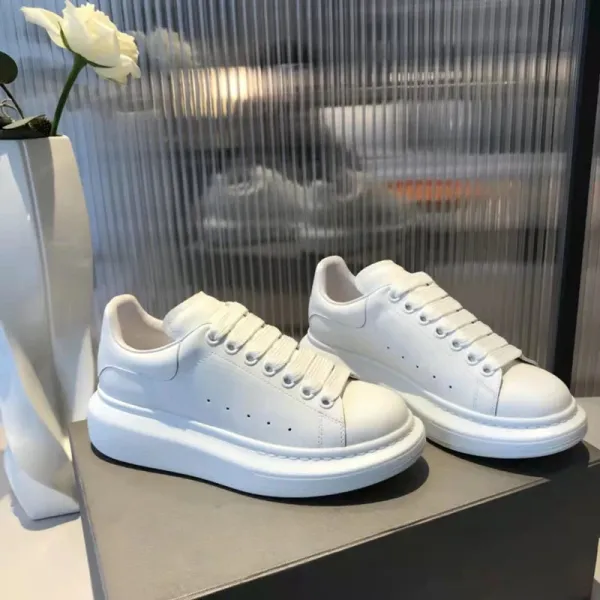 Alexander McQueen Oversized Sneaker White with Royal Blue Heel Tab Sneakers - 8