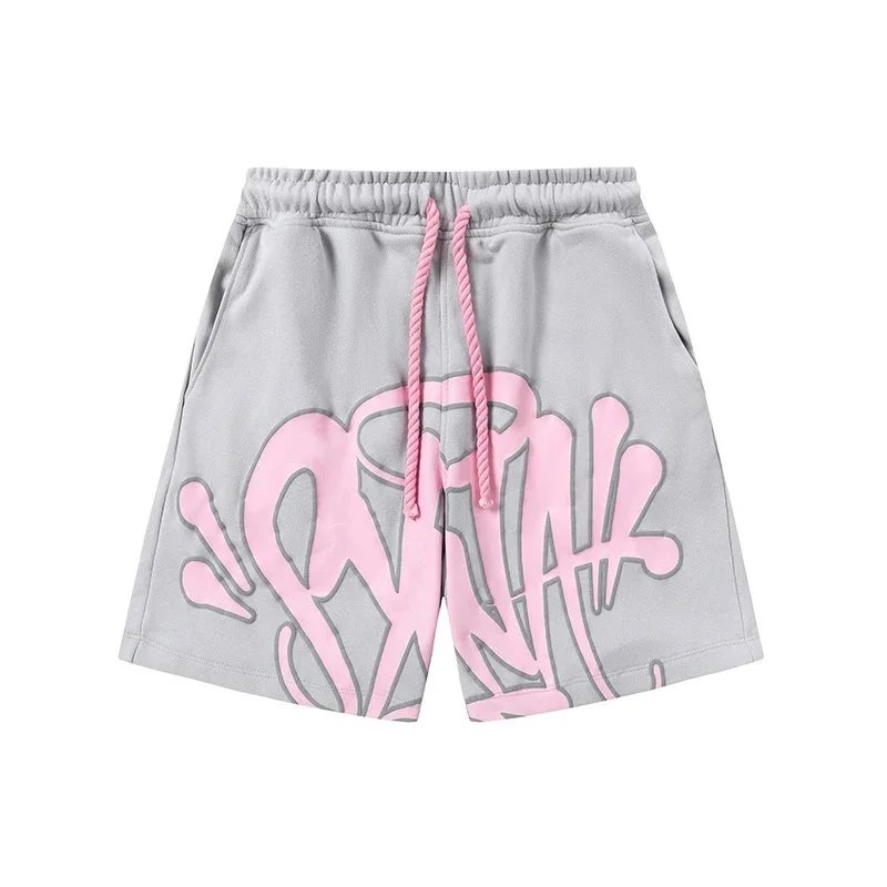 Gallery Dept. Graffiti Print Sweat Shorts Gray Pink