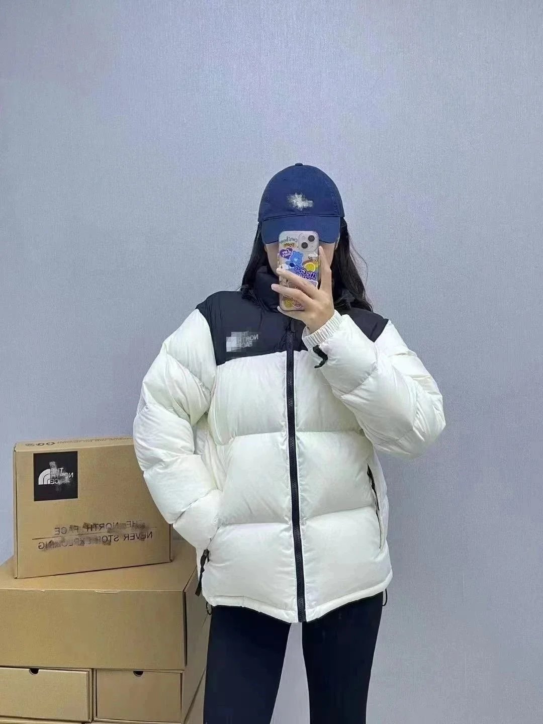 The North Face 1996 Retro Nuptse Pink Black Down Jacket - 8