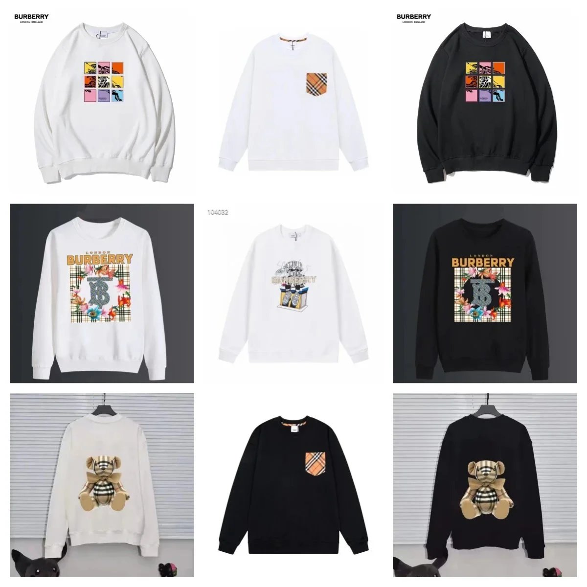 Burberry White Long Sleeve Sweatshirt