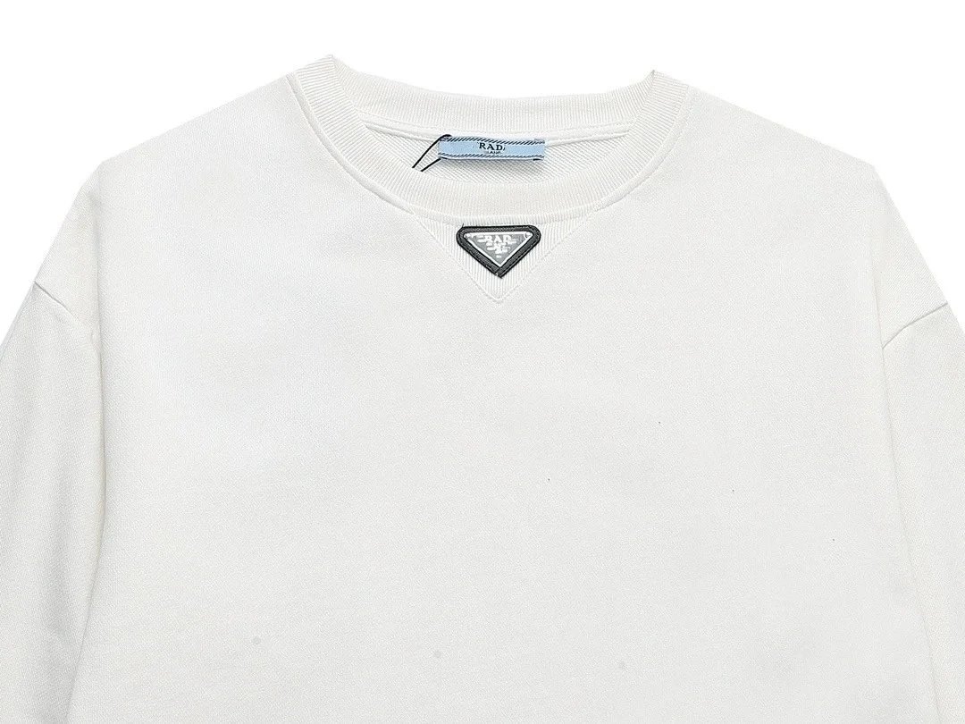 Prada Logo Embroidered Cream Sweater - 6