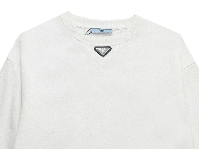 Prada Hoodies & Sweatshirts Crewneck sweatshirt with triangle logo badge product detail image 4