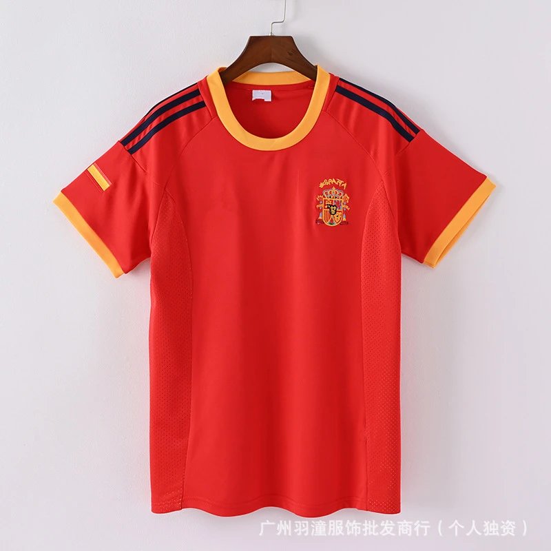 Spain National Team 1994 World Cup Away Jersey White/Red/Orange Polo - 24