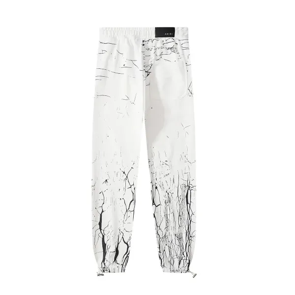 Gallery Dept Cracked Print Joggers White - 8