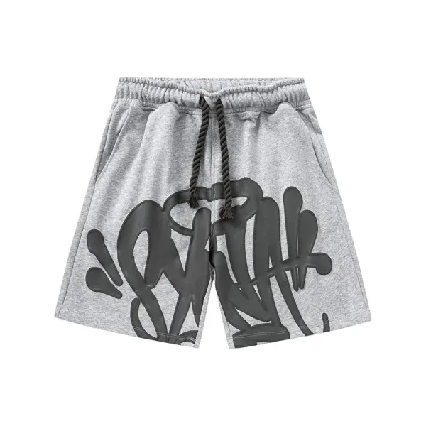 Gallery Dept. Graffiti-Print Heather Gray Sweat Shorts - 1