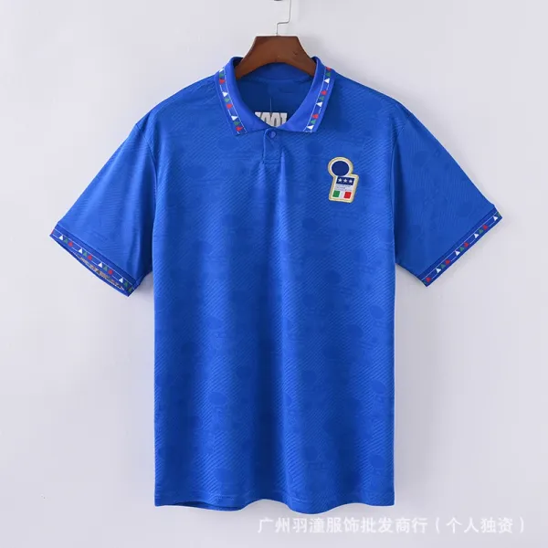 Italy National Team 1990 World Cup Retro Polo Blue - 1