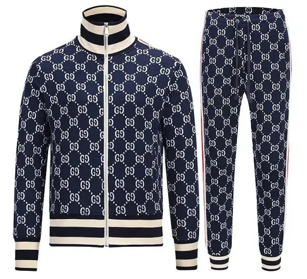 Gucci GG Monogram Track Suit Navy Red White - 5