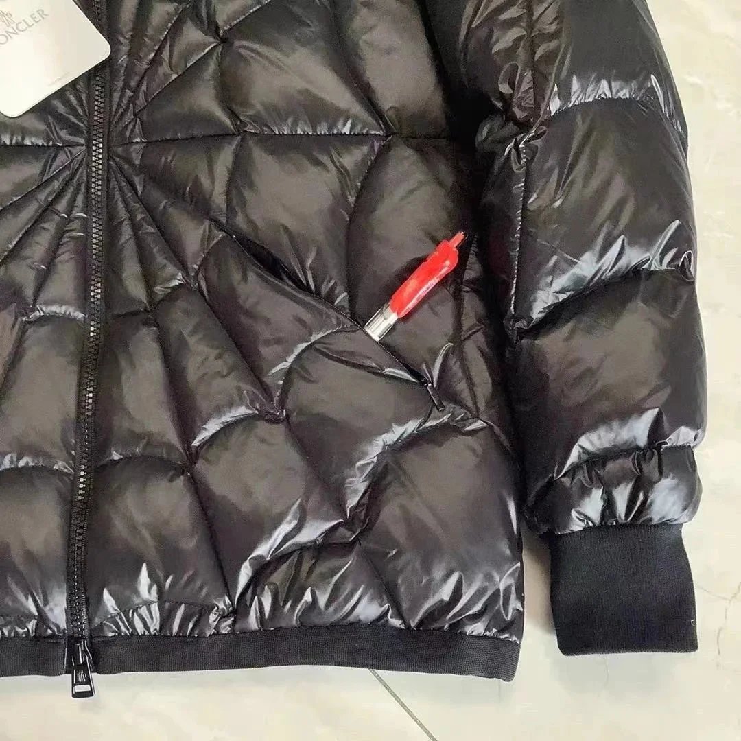 Moncler Maya Down Jacket White with Red-Blue Stripe - 11