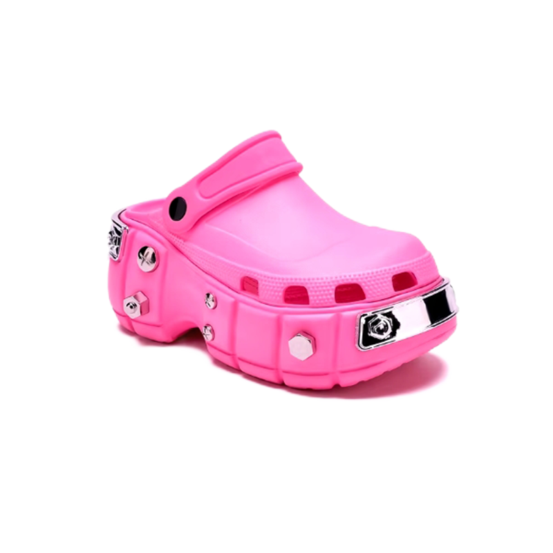 Philipp Plein x Crocs Classic Clog Beige Metal-Embellished Sandals - 5