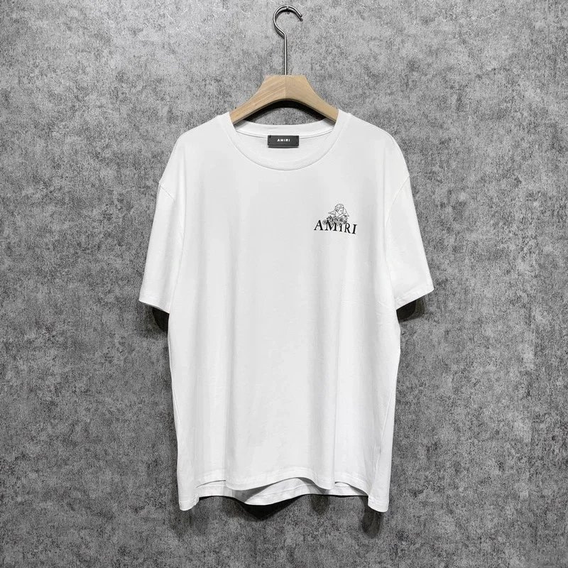 Amiri Logo Embroidered White T-Shirt - 1