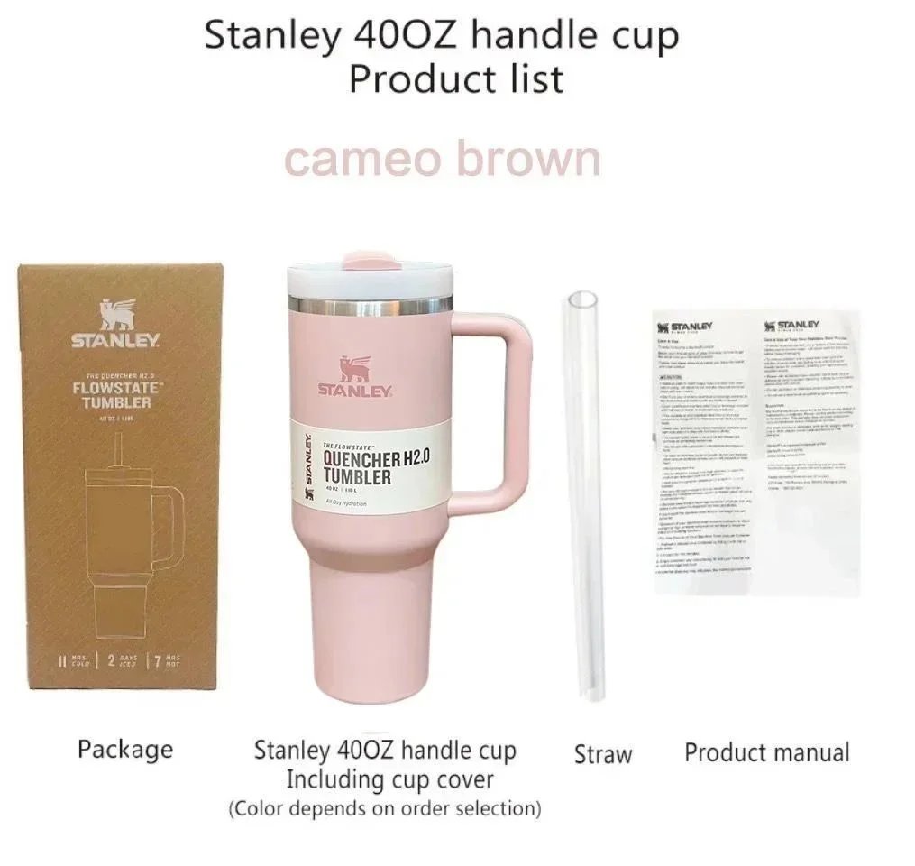 Stanley Quencher H2.0 Tumbler Pink with Purple Handle - 3