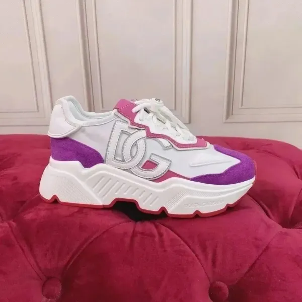 Dolce & Gabbana DG Logo Chunky Sneakers White Purple Pink - 1