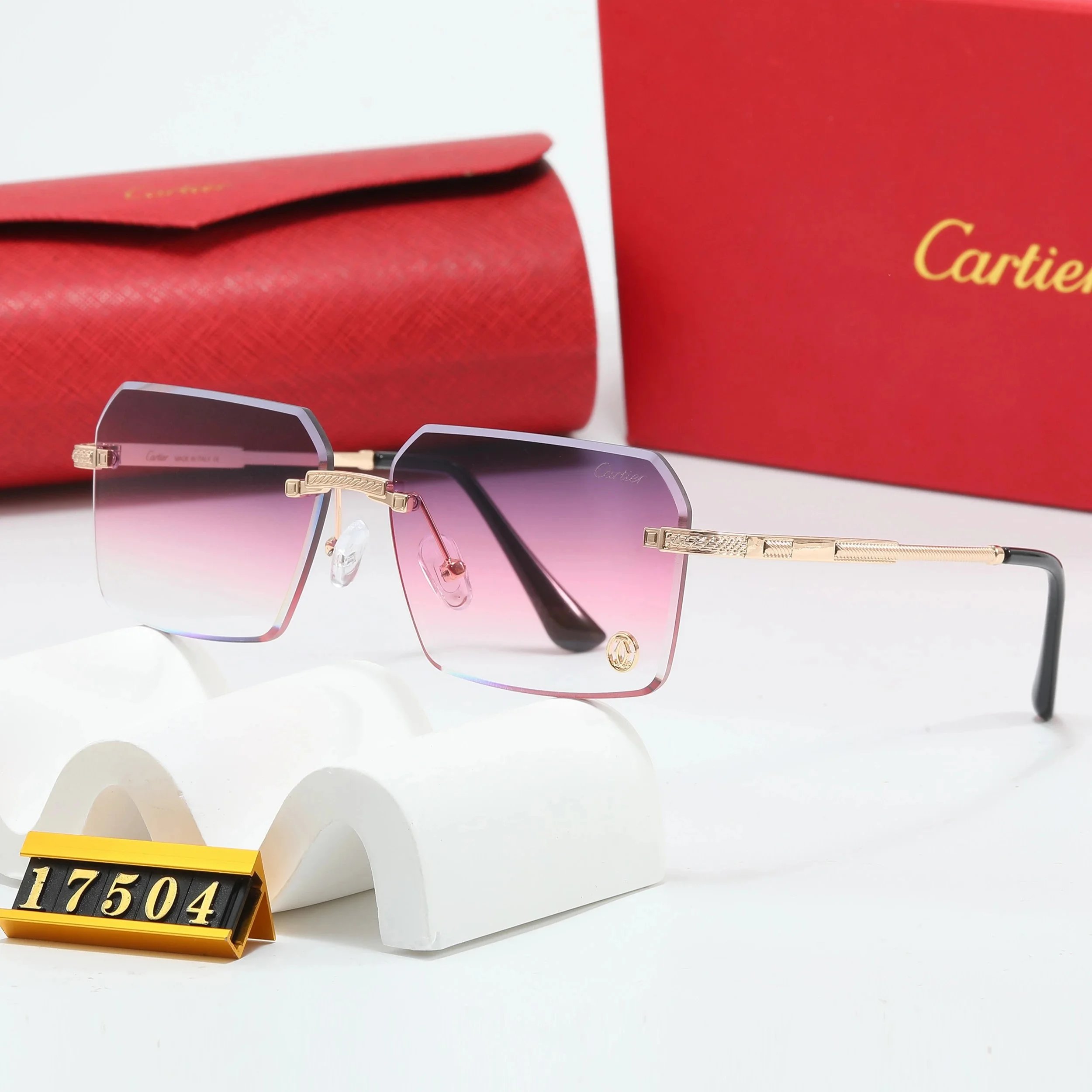 Cartier C de Cartier Rimless Gradient Blue Sunglasses - 11