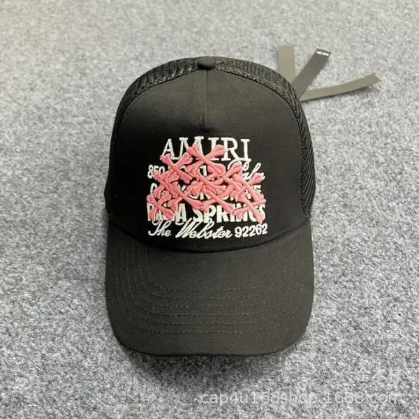 Amiri Crossed Logo Mesh Trucker Cap Black - 1