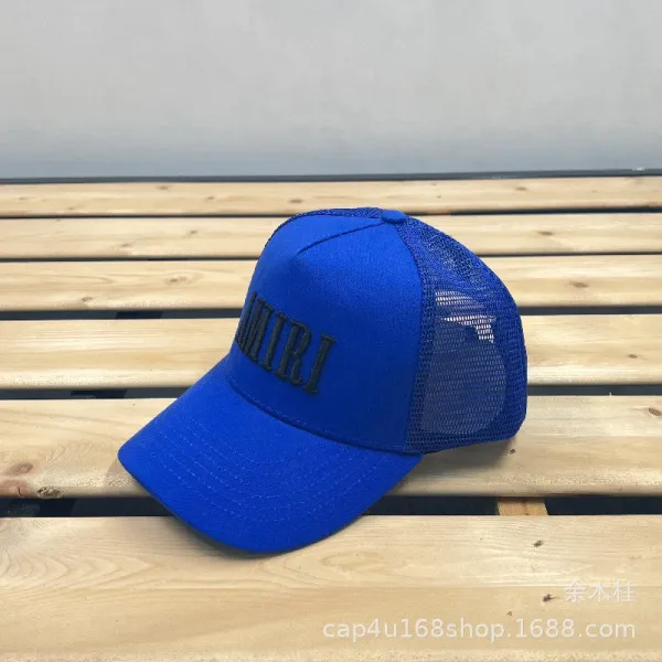 Amiri Embroidered Logo Trucker Cap Blue - 1
