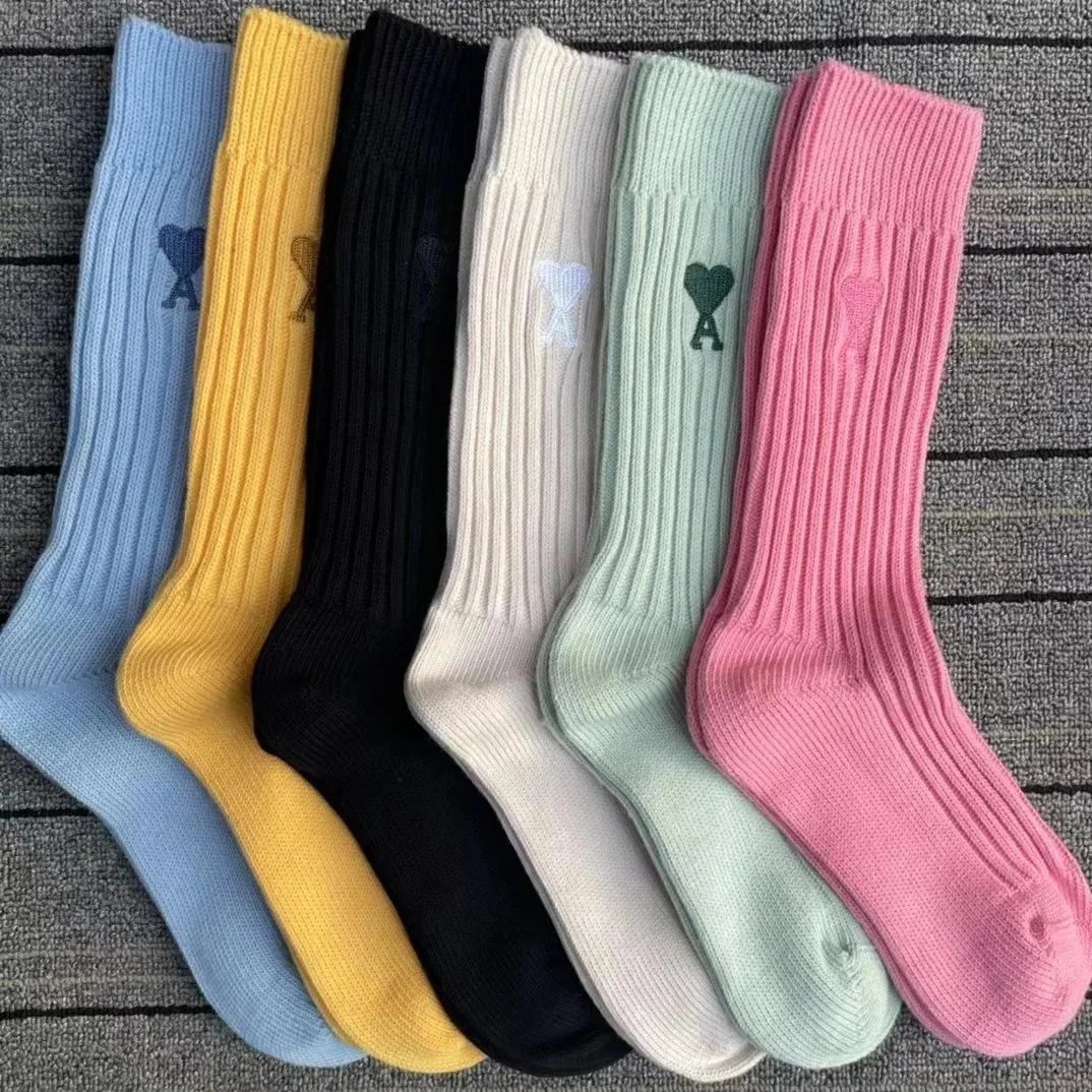 Comme des Garçons Play Heart Logo Ribbed Crew Socks White - 4