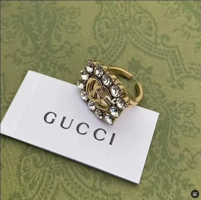 Gucci Jewelry Crystal Double G Ring product detail image 2