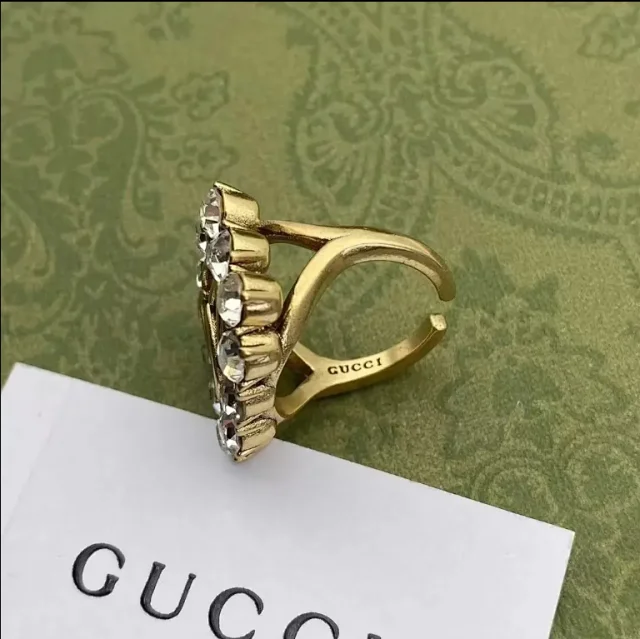 Gucci Jewelry Crystal Double G Ring product detail image 3
