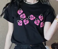 Chanel Love Locks Graphic T-Shirt Black - 1