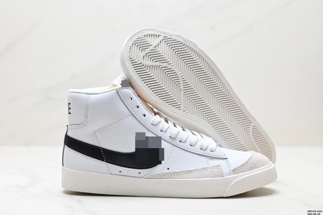Nike Blazer Mid '77 Black White Sneakers - 5