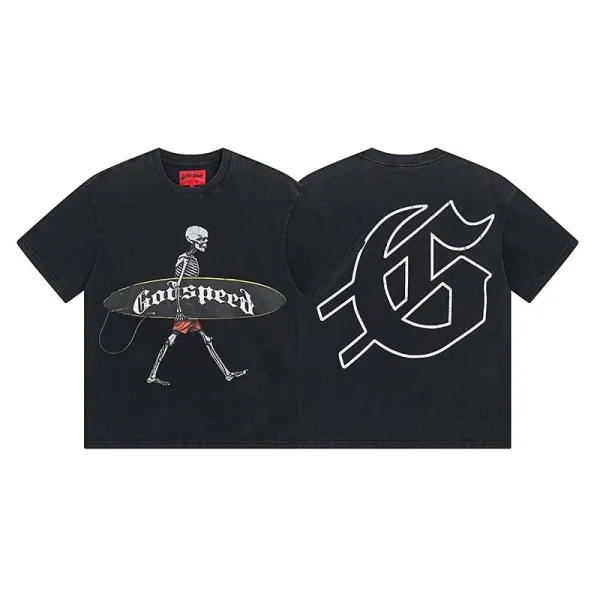 Godspeed x E Pluribus Unum Graphic Print Black T-Shirt - 11