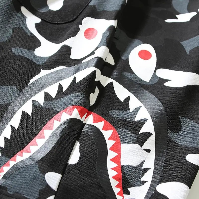 A Bathing Ape Shark Camo Yellow Shorts - 3
