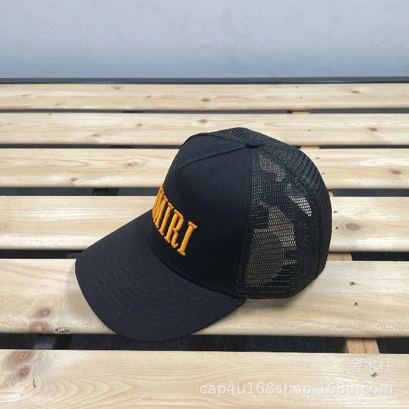 Amiri Embroidered Mesh Trucker Cap Black - 1