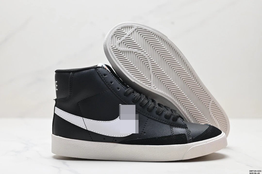 Nike Blazer Mid '77 Black White Sneakers - 3
