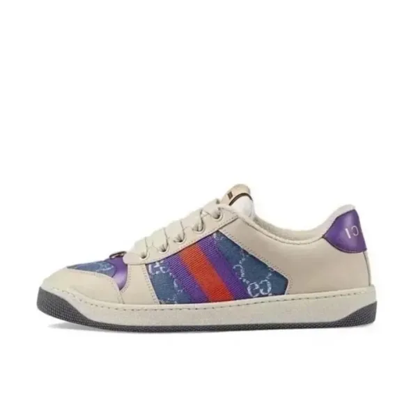Gucci Ace Web Stripe Multicolor Leather Sneakers - 1
