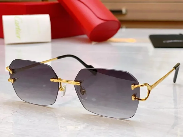 Cartier Eyewear CT0418O Rimless Rectangular Glasses product detail image 10