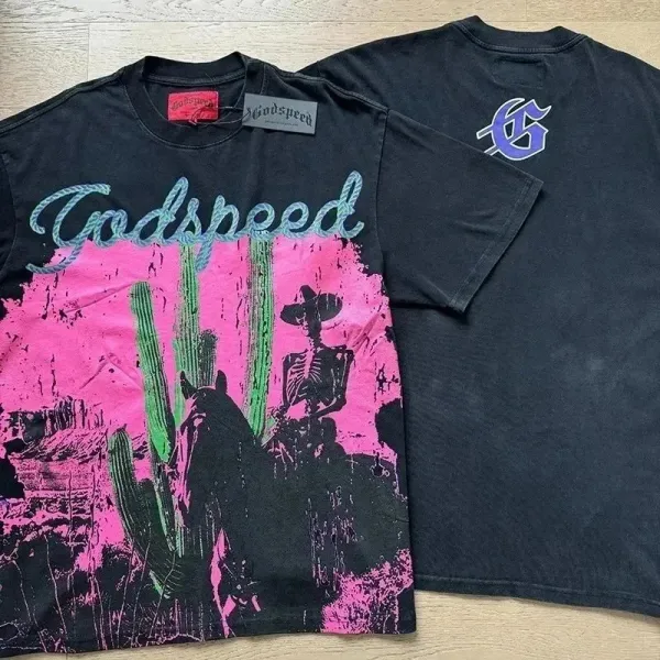 Godspeed Cactus Skeleton Graphic T-Shirt Black - 1