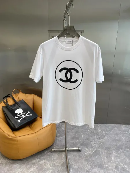 Chanel CC Logo Circle Print White T-Shirt - 1