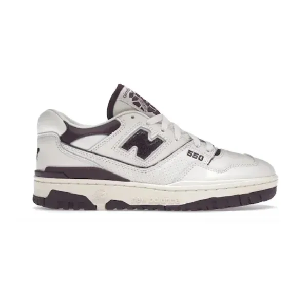 New Balance 550 White Burgundy Sneakers - 1