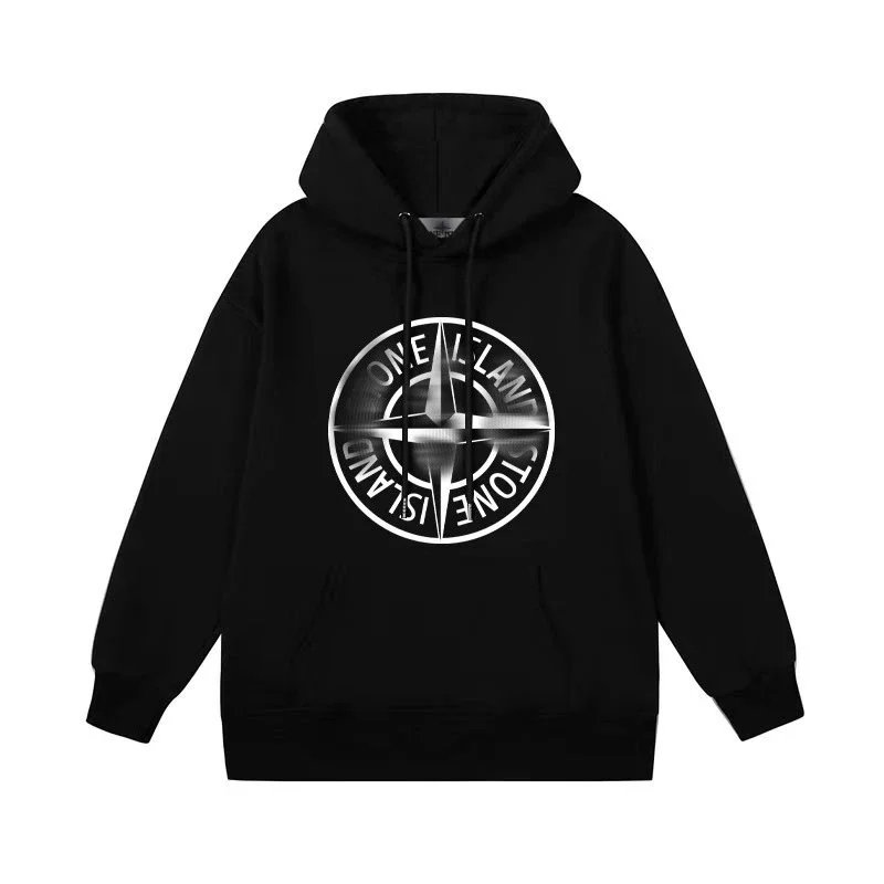 Stone Island Compass Logo Hoodie Gray - 6