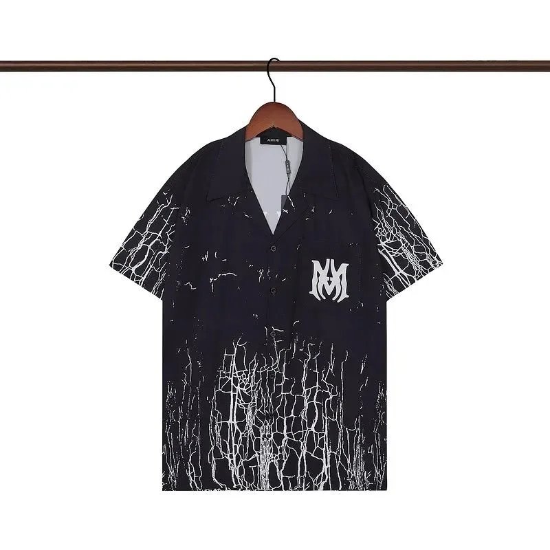 Amiri Cracked Print Logo Shirt Black - 1