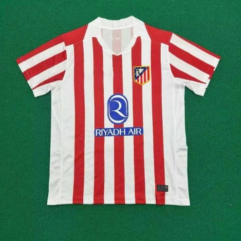 Atlético Madrid x Riyadh Air 2024-25 Home Jersey Red and White Striped Football Shirt - 1