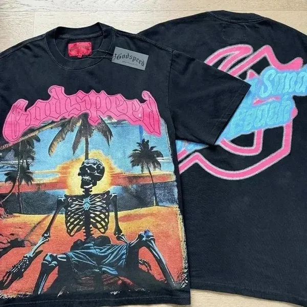 Godspeed Sunset Skeleton Black T-Shirt - 1