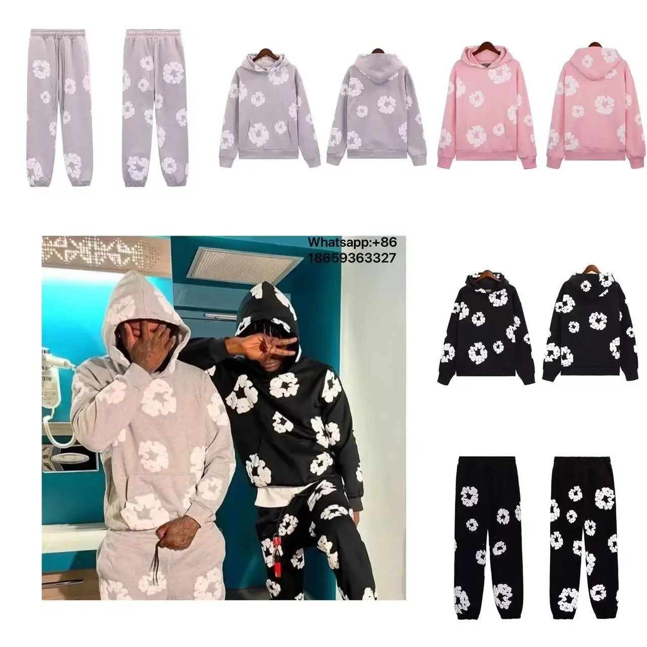 Floral Print Hoodie & Jogger Set [35 styles]