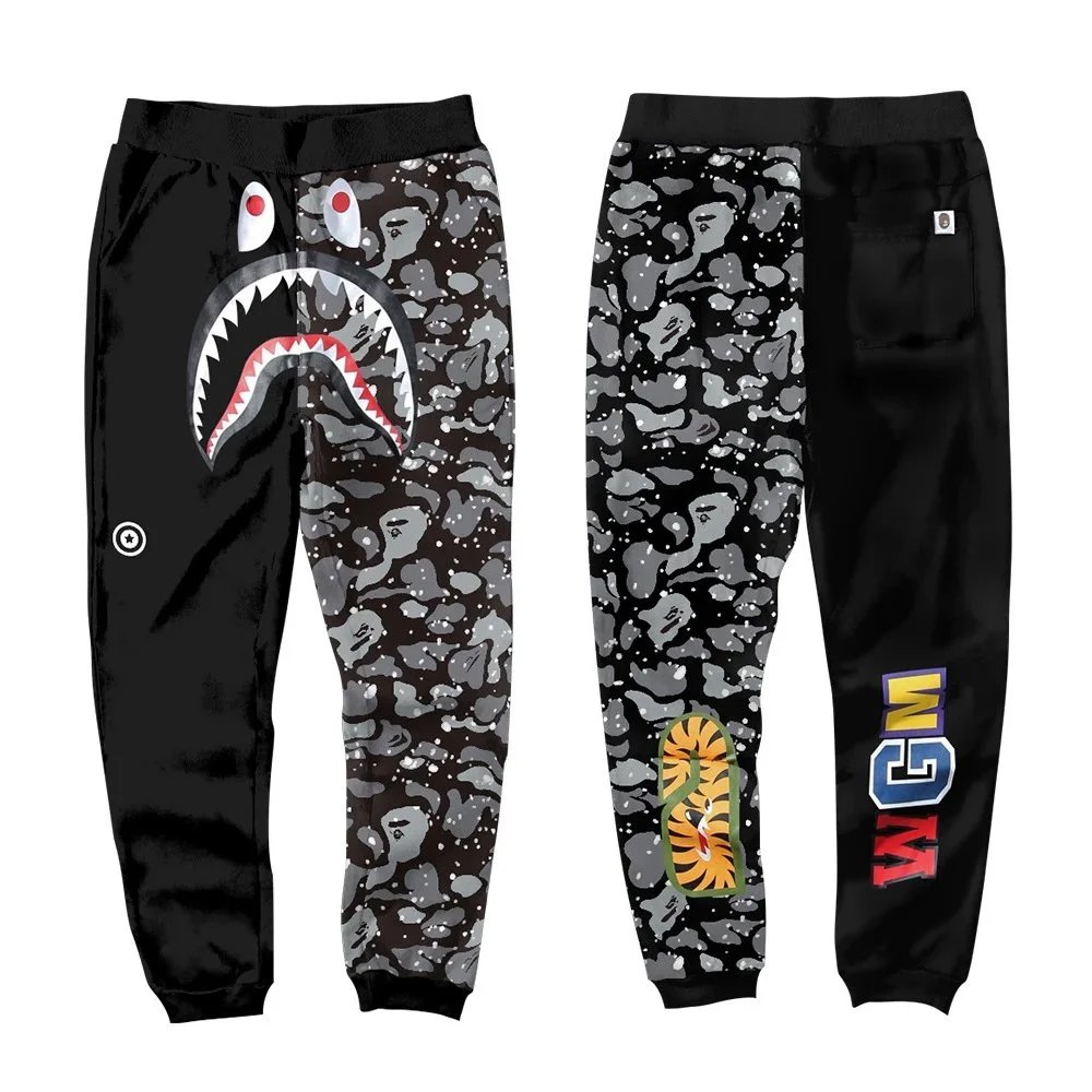 A Bathing Ape Shark Camo Sweatpants Gray - 7