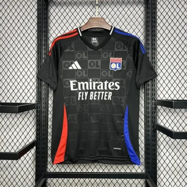 Adidas Olympique Lyonnais 2023-24 Third Jersey Black/Red/Blue - 1