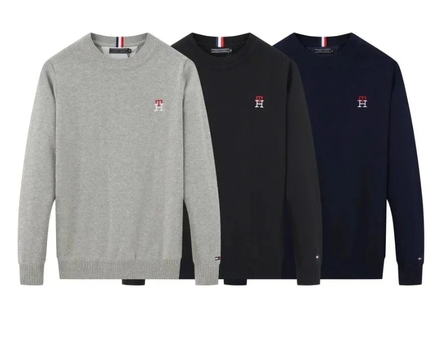 Tommy Hilfiger Classic Logo Crewneck Sweater Gray - 4