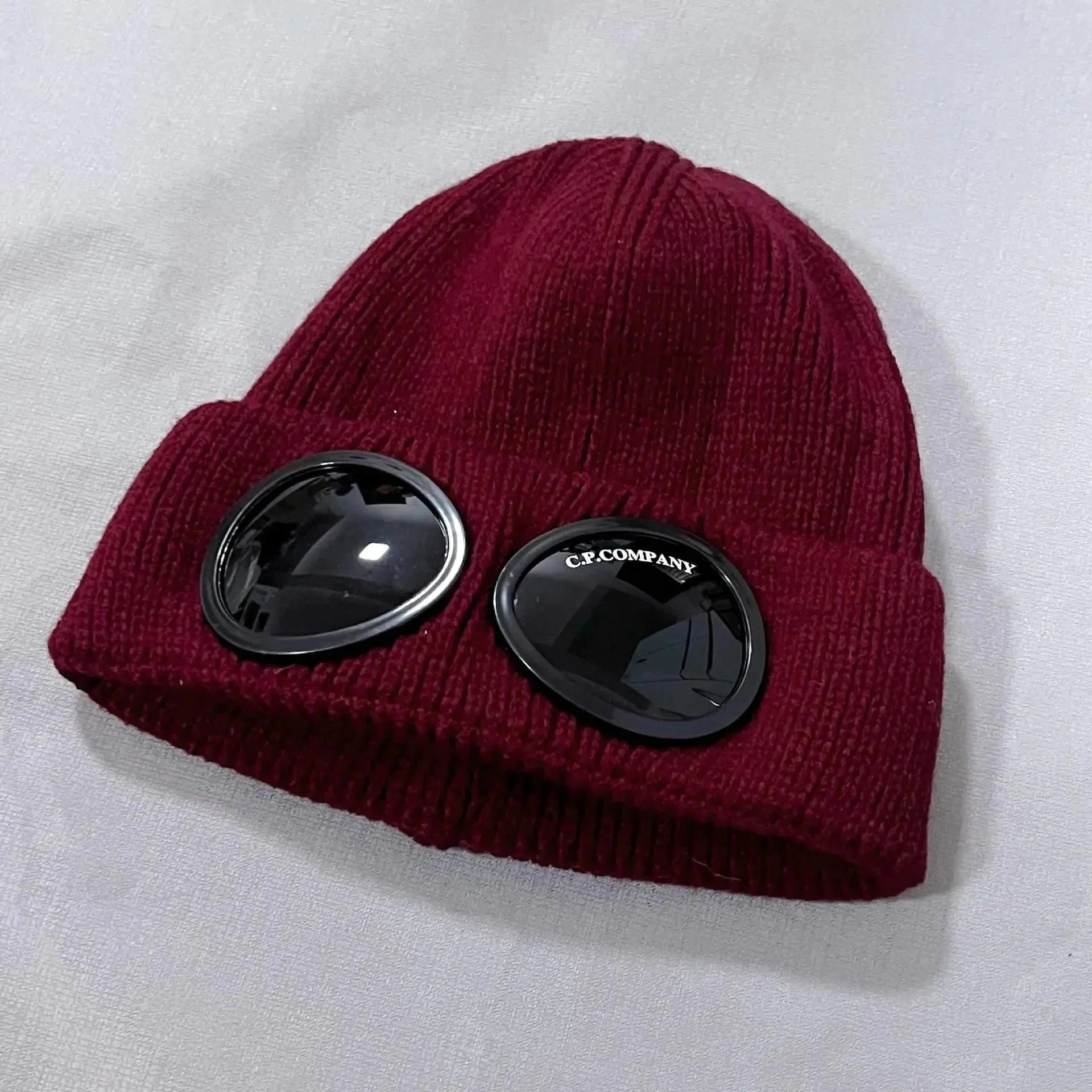 C.P. Company Red Knit Goggle Beanie