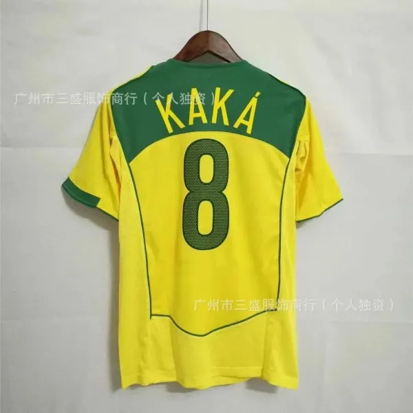 Brazil National Team 2006 World Cup Kaká #8 Yellow-Green Jersey - 1