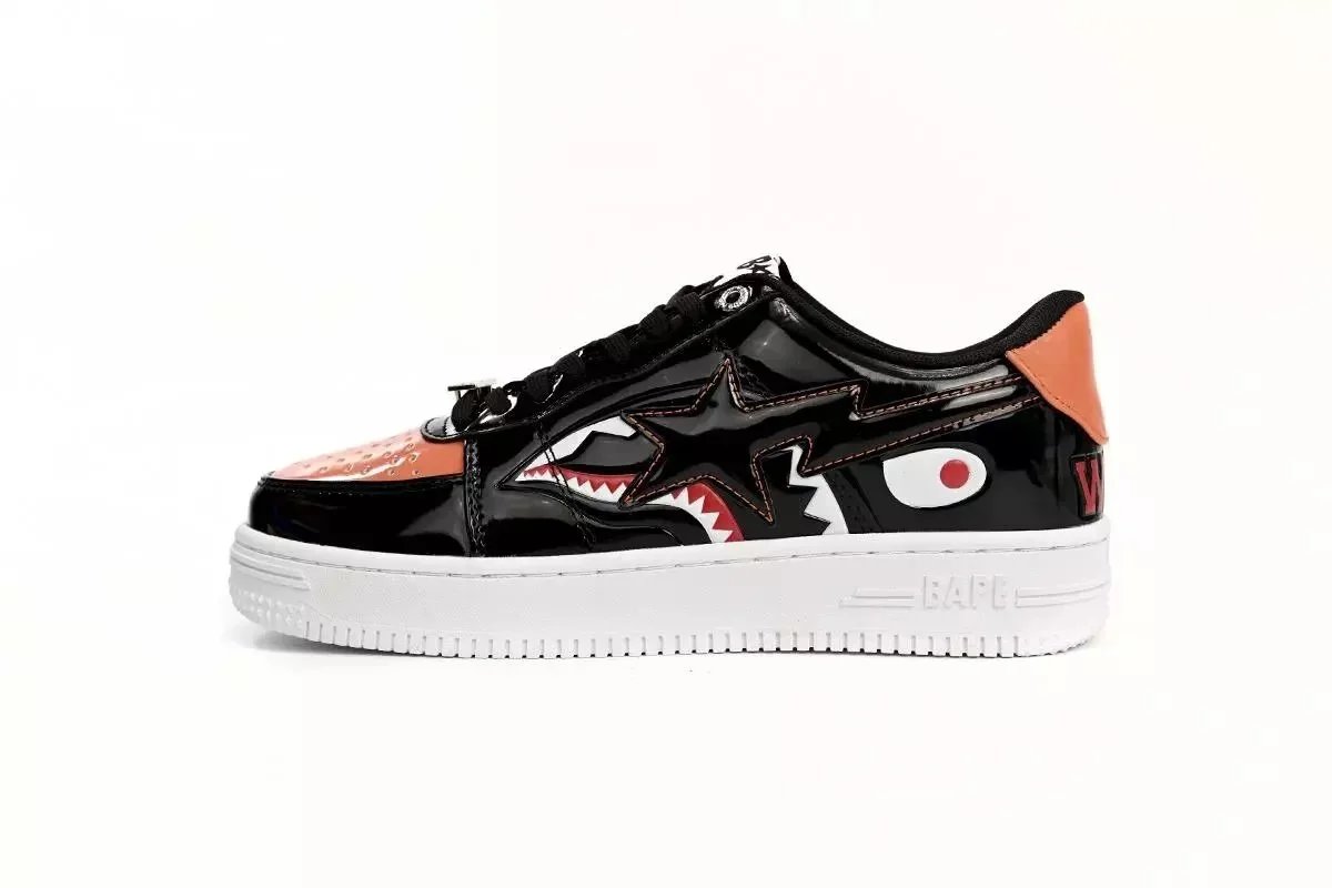A Bathing Ape Sneakers BAPE STA low-top — Mad Shark Black Orange
