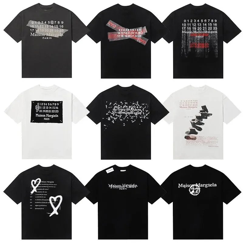Maison Margiela Black and White Graphic T-Shirt Collection
