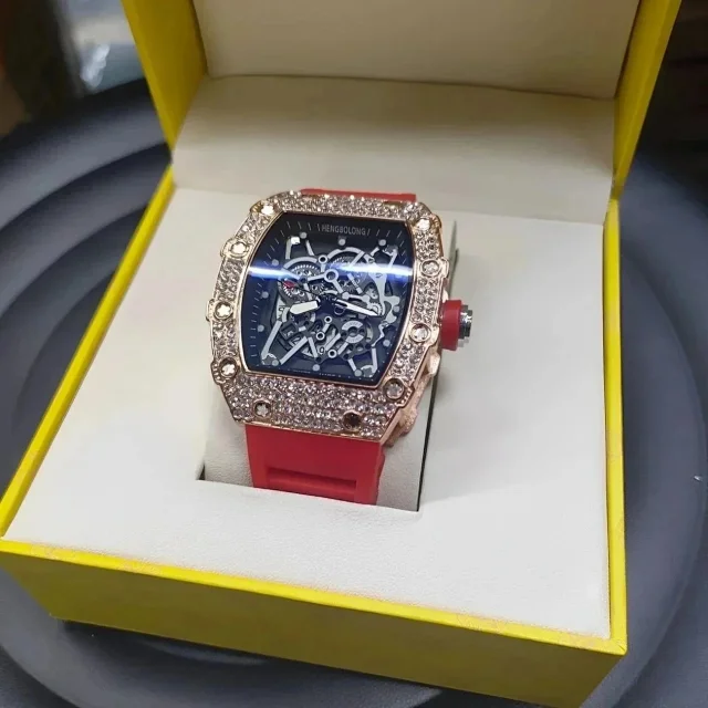 Richard Mille Watches Skeleton Tonneau Watch with Silicone Strap product detail image 8