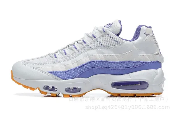 Nike Air Max 95 White Purple Orange Running Shoes - 1
