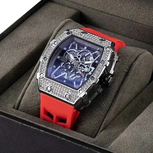 Richard Mille Watches Skeleton Tonneau Watch with Silicone Strap product detail image 10